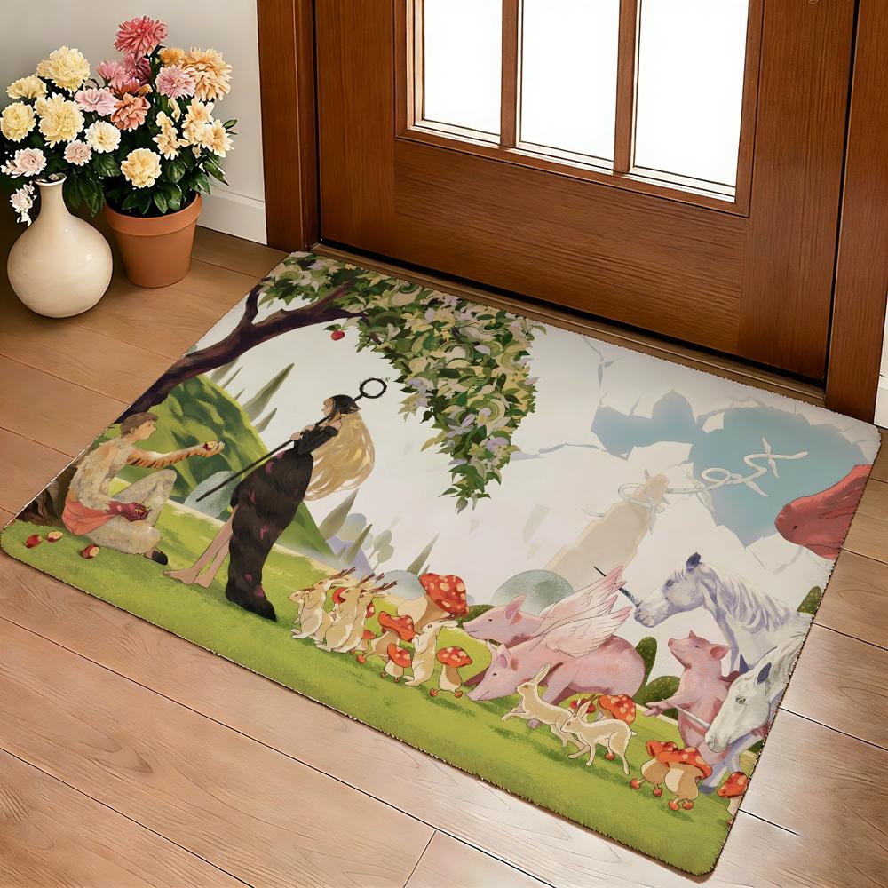 

Anime Hot D-Delicious In D-Dungeon Floor Mat Cozy Flannel Soft Thick Non-Slip Mat For Living Room Bedroom Kitchen Decor Rugs 40x60cm