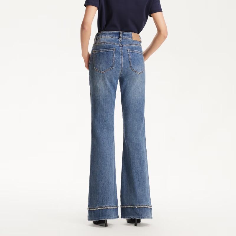 VEROMODA Women's Mid-Rise Frayed Hem Bootcut Jeans