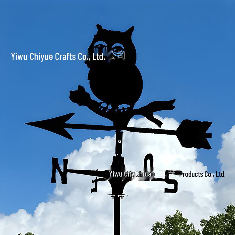 Weather Vane Ornament: Outdoor Wrought Iron Spray-Painted Roof Decoration Metal Craft