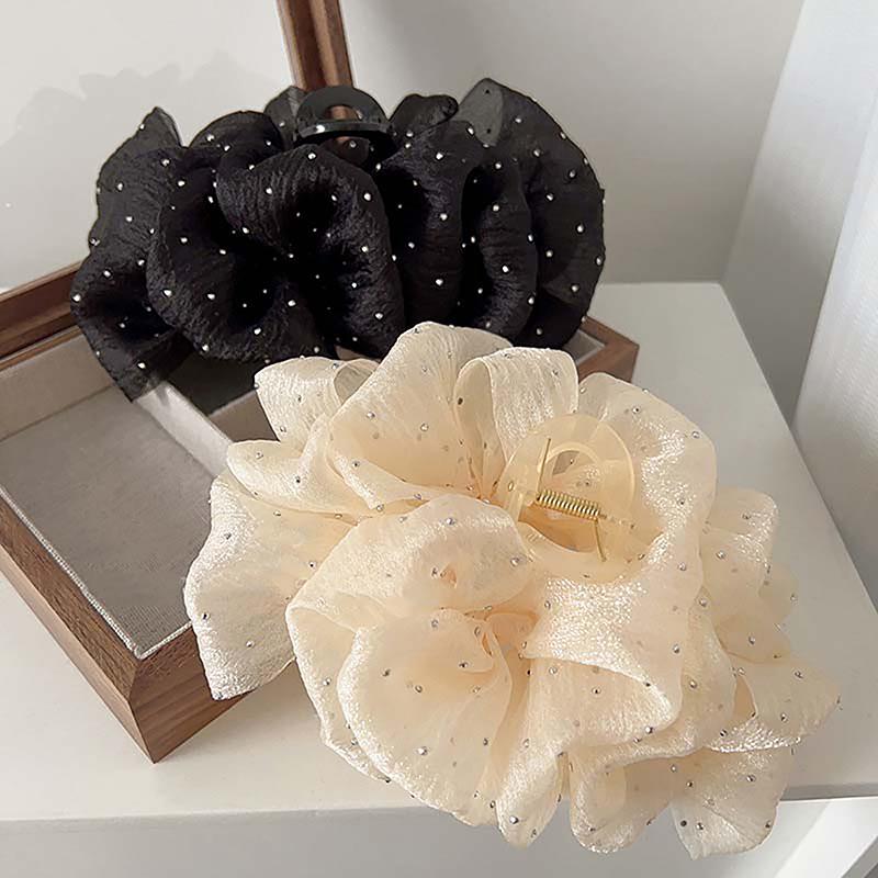 Large Bow Mesh Hairpin Temperament Elegant Women Hair Claw Clips Princess Headdress Fashion Grab Clip Female Hair Accessories