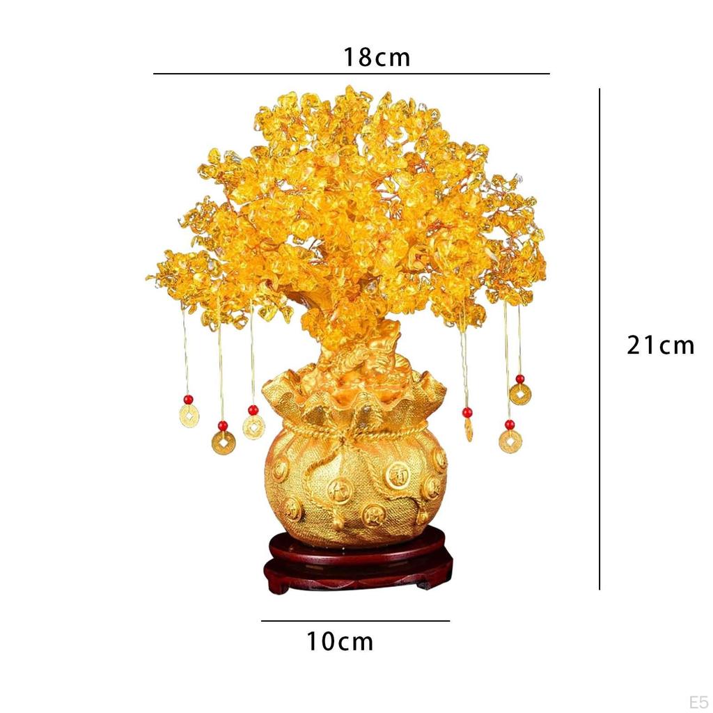 Money Tree Statue ,Lucky Figurine, Ornament Wealth Sculpture for Study Room