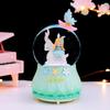 Iridescent Castle Snowfall Crystal Ball Music Box for Kids - Dreamy Fairy Tale Carriage.