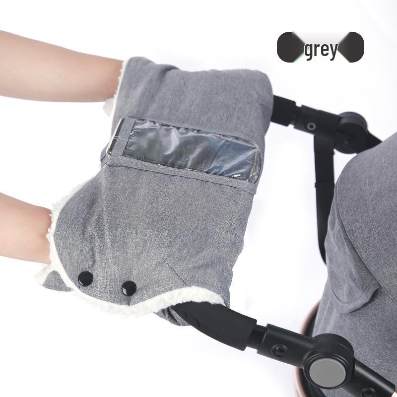 Winter Windproof Baby Stroller Handle Gloves with Thick Wool Lining
