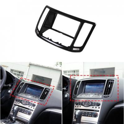 עבור אינפיניטי G37 2008-2013 שחור מבריק כיסוי קישוט לקונסולת לוח המחוונים ניווט