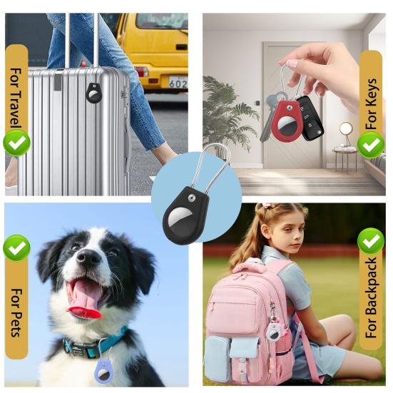 Keychain Holder for Hexagon AirTag with Screw Socket Waterproof Tracker Lock Case Impact-Resistant Protective