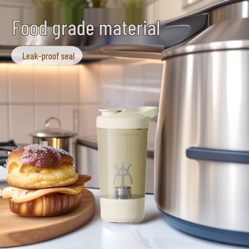 Portable One-Button Electric Mixing Cup for Coffee, Milk, and Protein Powder