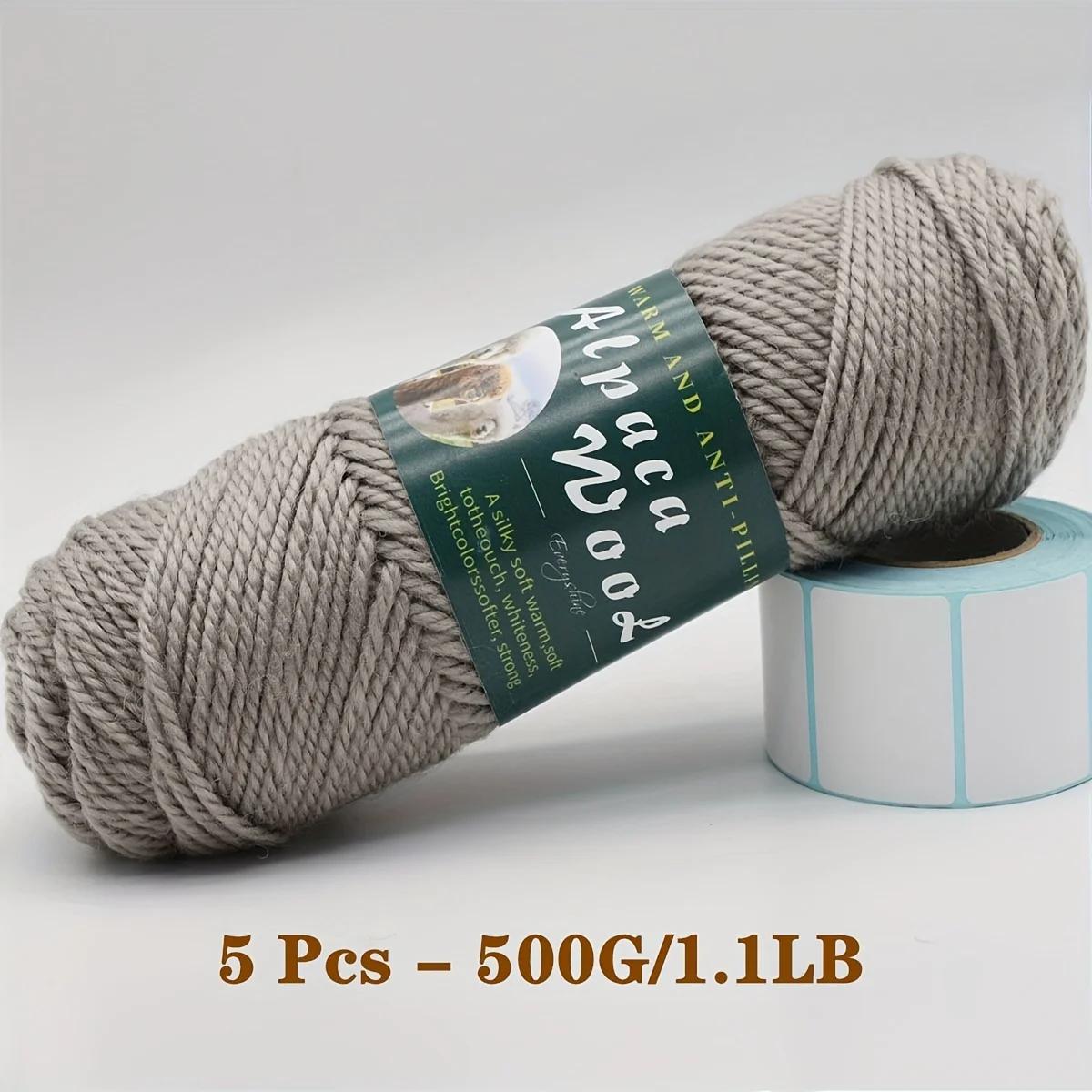 

Набор из 5 мотков пряжи из шерсти альпаки, мягкая и теплая смесь для вязания свитеров, шарфов, шапок - по 0,5 кг каждый, разноцветный ассортимент