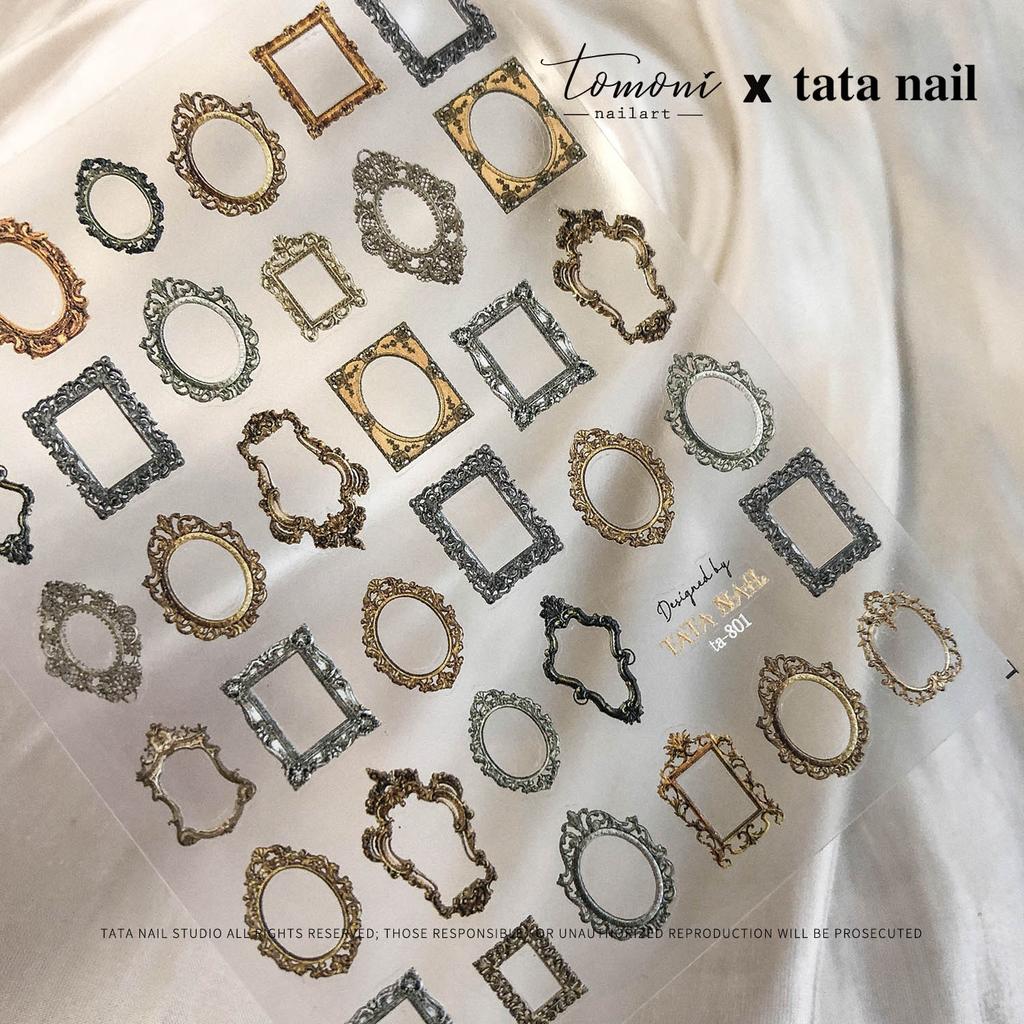 Luxury Black French Curve 5D Nail Art Sticker Asymmetric Artistic Lines Broken Pattern Fragments Self Adhesive Manicure Decal
