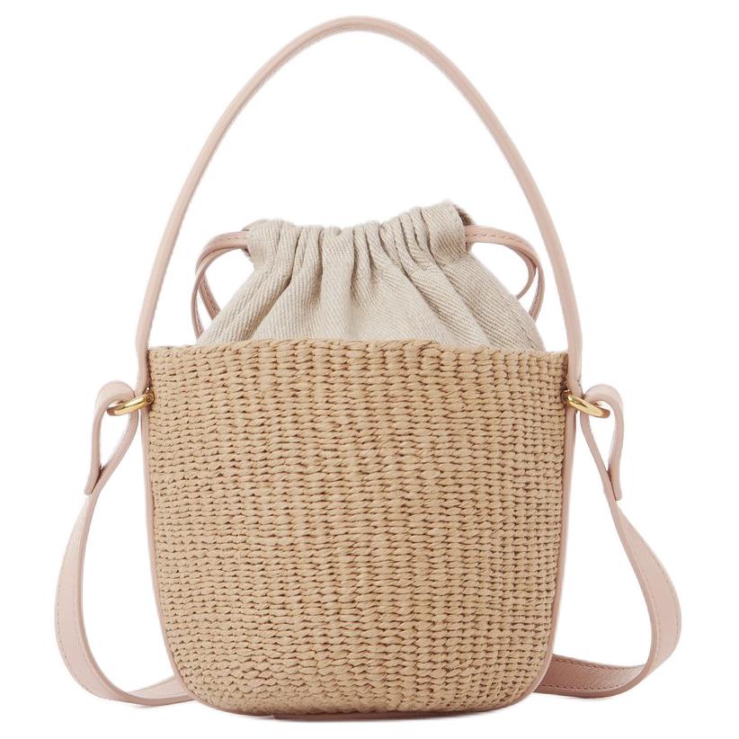 Chloe Horse Medal Embossed Pattern Drawstring Closure Paper Basket Bag Mini Women bags Pink CH25-US593O82-6I0