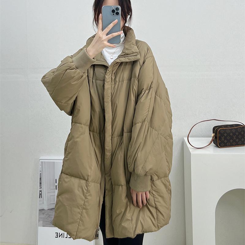 New down cotton-padded clothes for women's winter long cotton-padded jackets loose coats over the knee cotton-padded clothes are trendy.