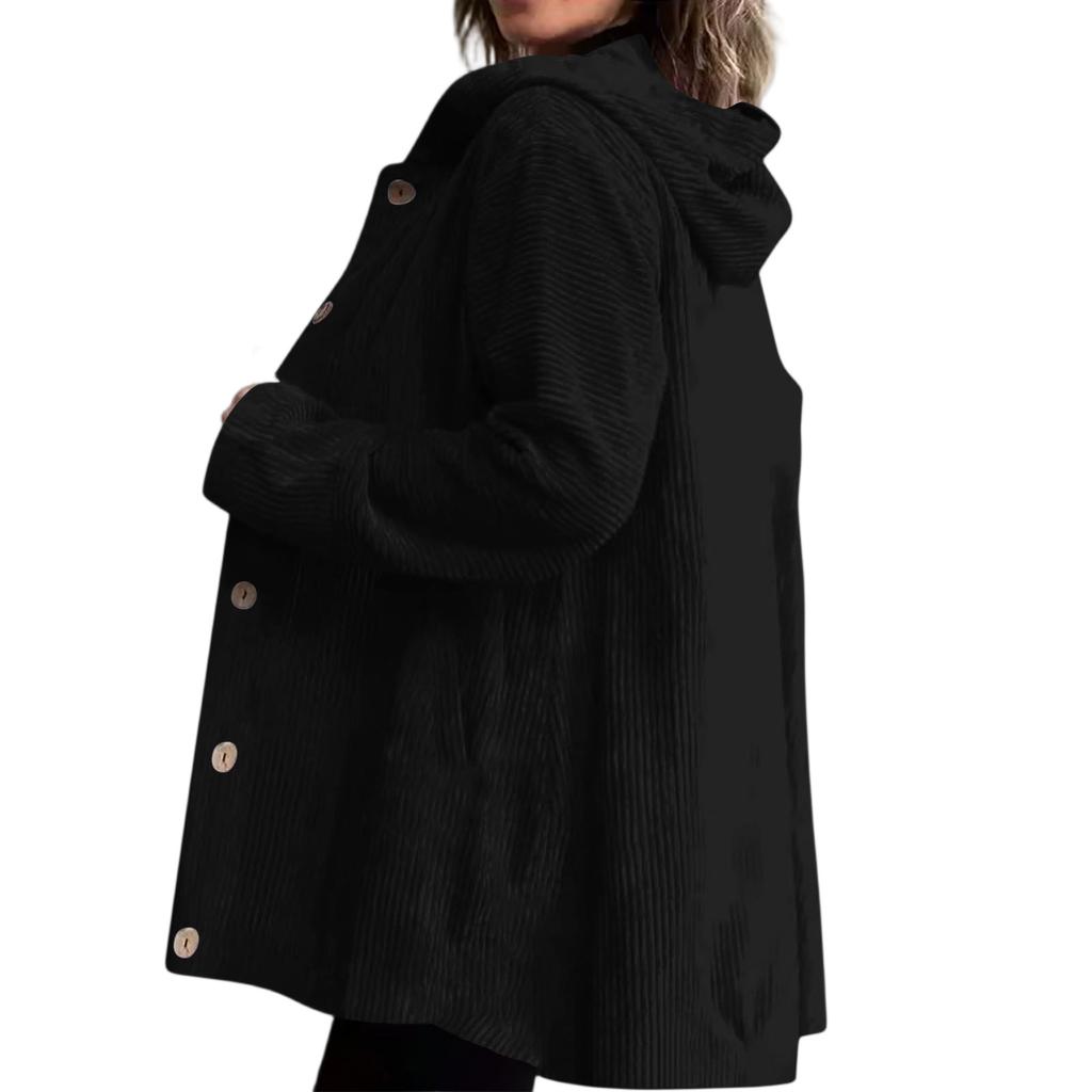 Dámská módní jednobarevná mikina s kapucí, dlouhým rukávem, knoflíkovou kapsou, volného střihu, pro běžné nošení