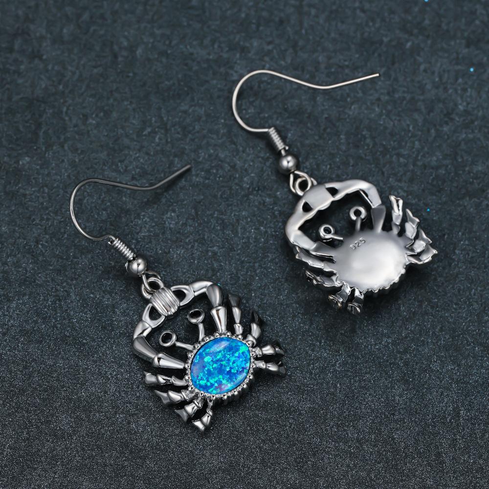 Blue Little Crab Earhook Earrings Elegant Earrings Animal Earrings