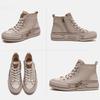 Johnature Spring Genuine Leather Women Flat Shoes Lace-up Handmade Leisure Comfortable Thick Soled Shoes