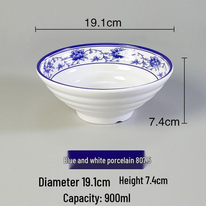 Melamine Ramen Bowl: Porcelain-Like, Large Mala Tang Soup & Noodles Bowl for Wontons & Luosifen