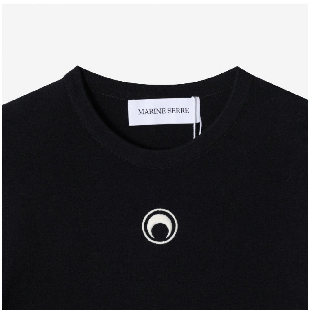 Marine Serre Moon Logo Fitted Women Knit Wtk014a Ckni0511 Bk99