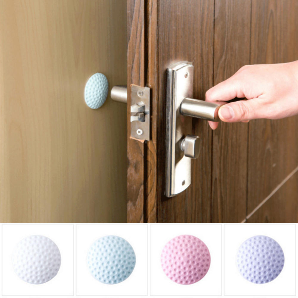 Rubber Anticollision Mat Wall Guard, White,     From Doorknob Damage with This Selfadhesive Doorknob Wall Guard, Excellent for Ne