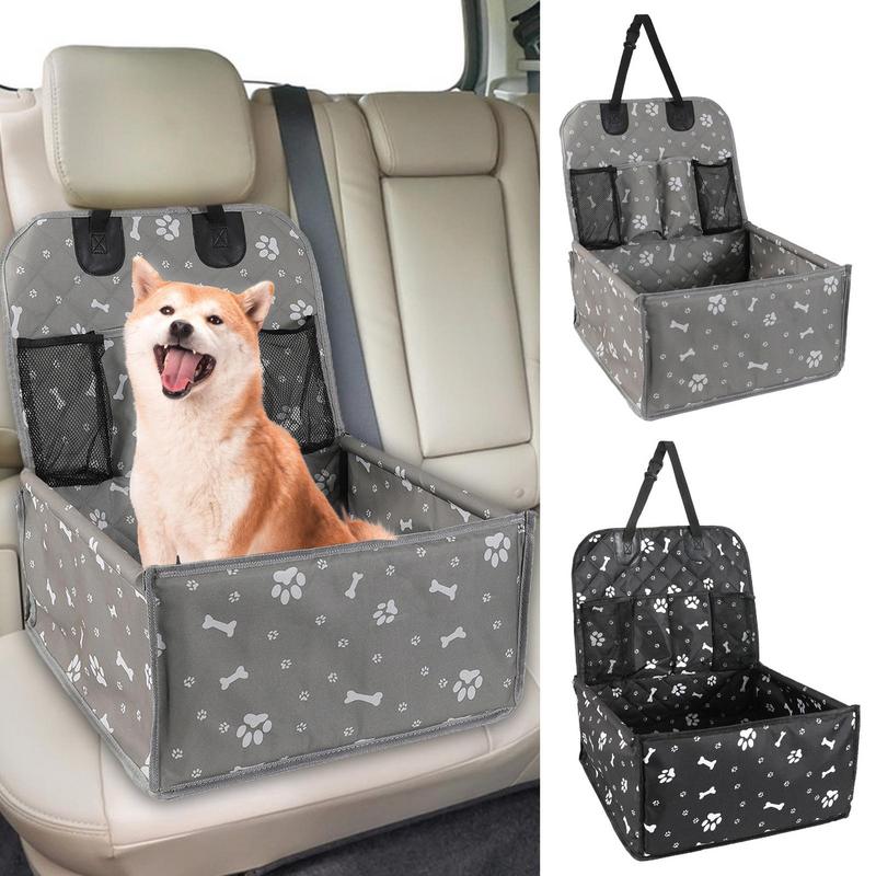 Black/Gray Dog Car Seat Cover Folding Hammock Pet Carriers Bag Basket Carrying for Cats Stable Foldable Travel Pet Dog Car Seat