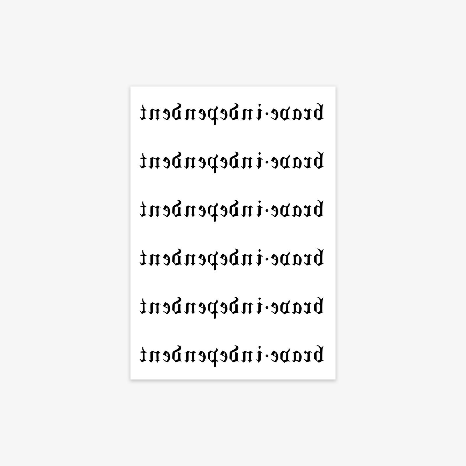 Wind Advanced Sense Dark Goth Style Personality English Sentence Arm Tattoo Sticker Y2K 7*10CM