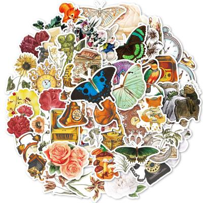 50 High-Value Retro Hand Accounts, Flower Graffiti Stickers, Stickers Diy Creative Hand Accounts