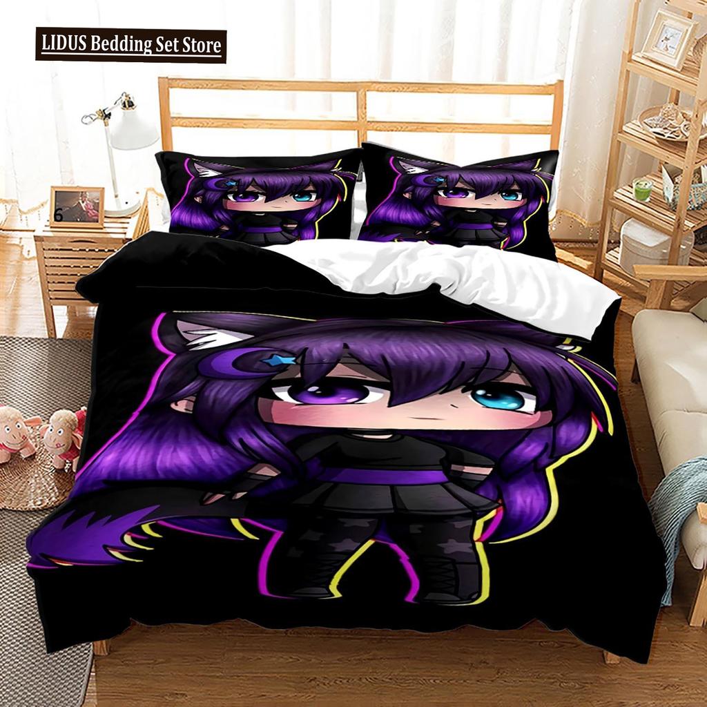 3D Printed New Gacha Life Bedding Set Pillowcase Duvet Cover 3Pcs Double Twin Full Queen King Adult Boys Bedclothes Quilt Cover