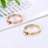 Personalized Round Buckle Ring, Niche Simple Women's High-end Ring, Titanium Steel Electroplating Accessories