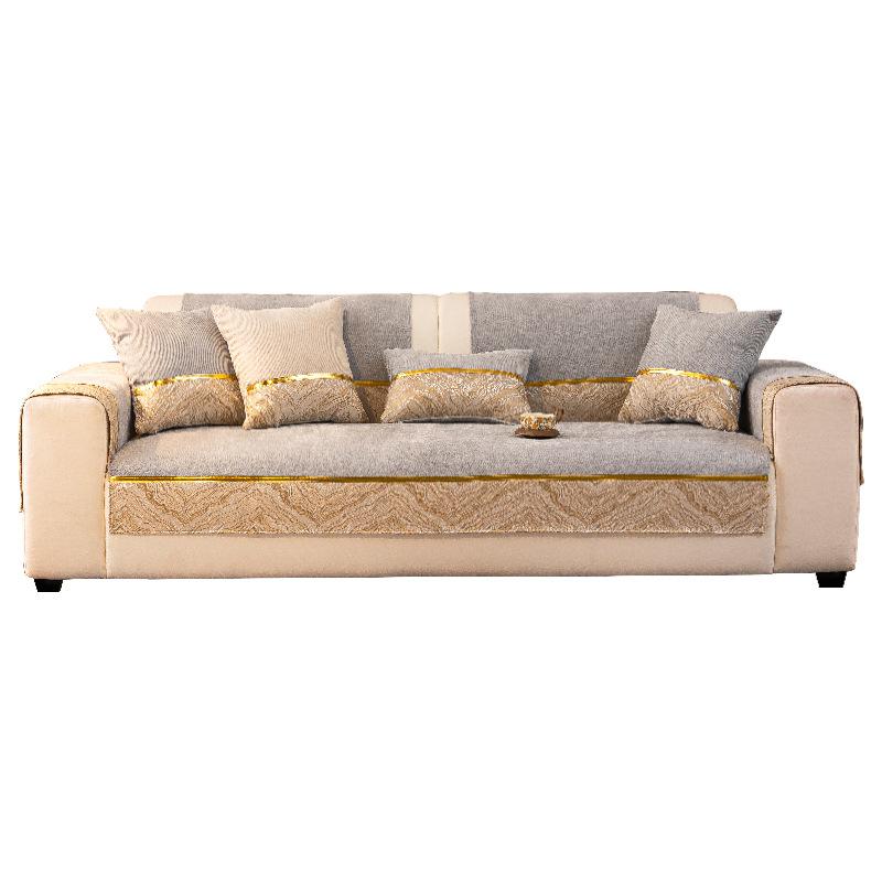Wenyi style chenille sofa cushion 2024 new four-season universal modern leather sofa backrest cover non-slip