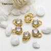 6 Types 14K Gold Plated Brass Zircon Rhinestone Pendants Charms,Jewelry Making For DIY Necklace Earrings Findings Accessories