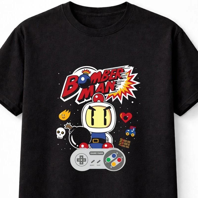 BomberUnisex Retro Gaming TShirt Classic Arcade Character Graphic Tee Unisex S5XL S