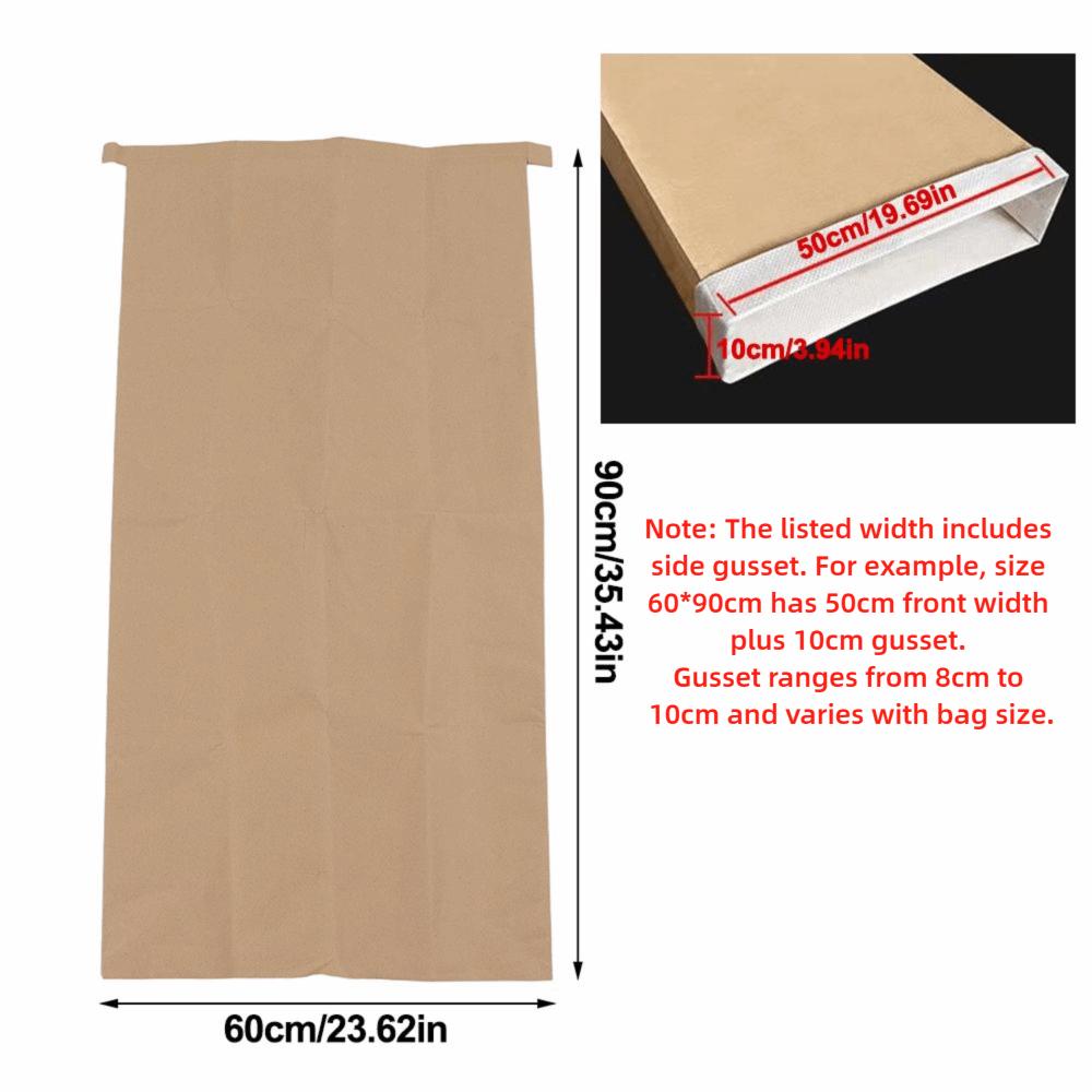 5pcs Waterproof Yard Waste Bags 30 Gallon Capacity Lawn Leaf Bags Kraft Paper Leaf Bags Home