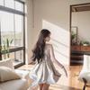 Pure desire style square collar polka dot sleeveless dress summer new high sense waist princess puffy short skirt children