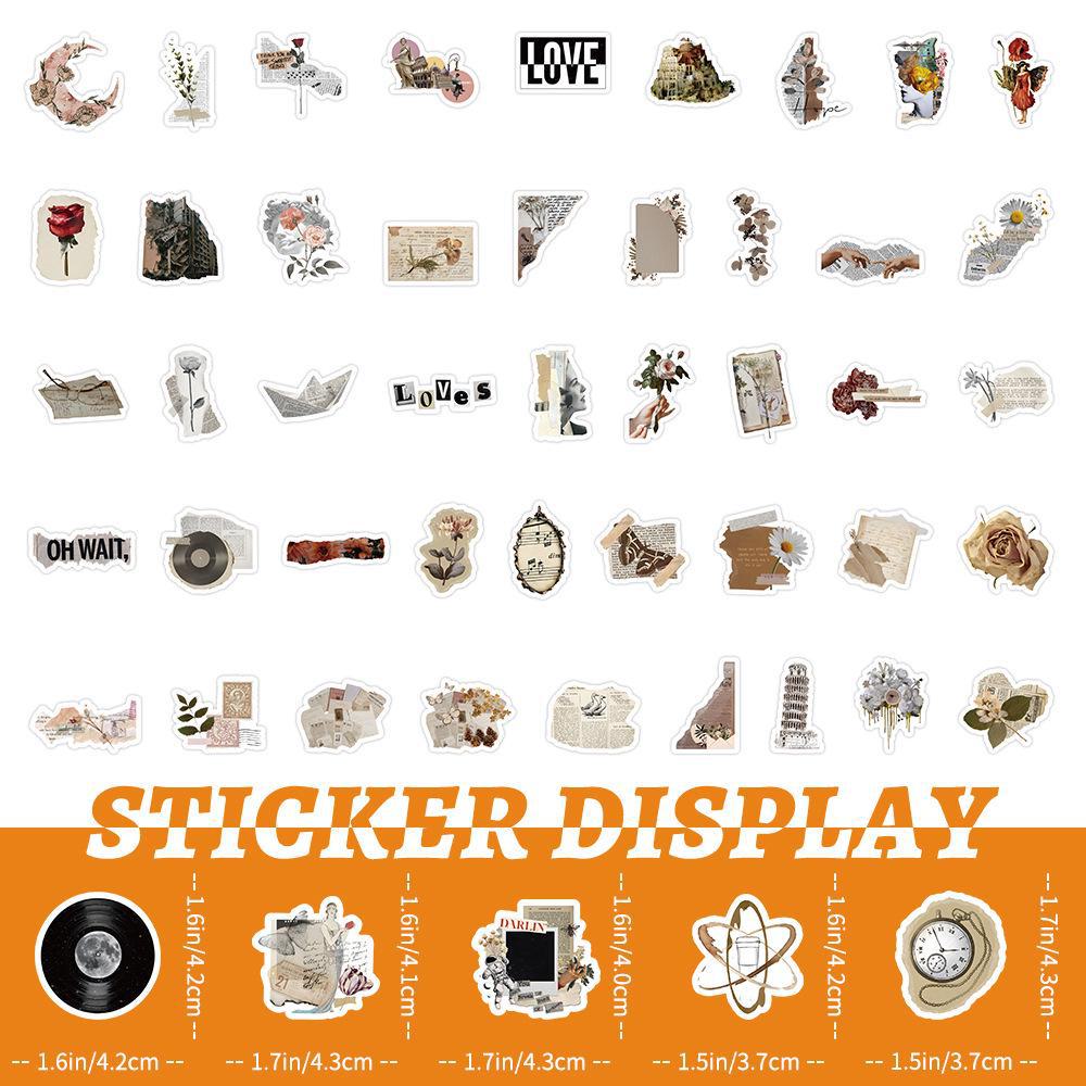 100 Shabby Retro Graffiti Stickers for Phones, Cups, Luggage, and Computers