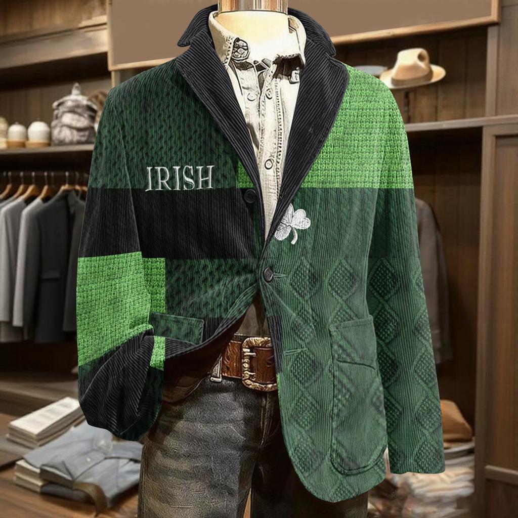 Herren Druck Kord Warm Taschen Anzugjacke Cardigan Herren Freizeitanzug