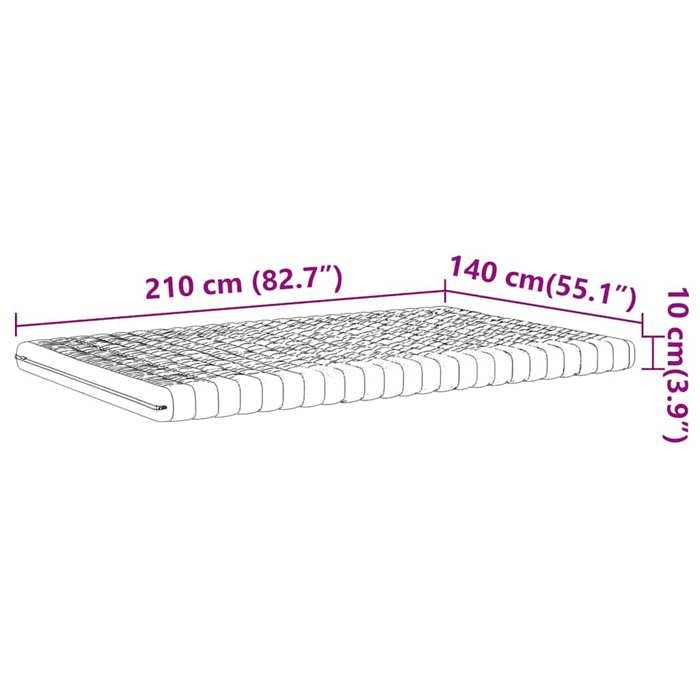 VidaXL Matelas en mousse blanc 140x210 cm 7 zones dureté 20 ILD,matelas de lit,matelas de lit de jour,matelas en mousse 4016650