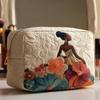 Dragonfly Print Quilted Cosmetic Bag Multi-functional Travel Organizer U-shape Zip Pouch