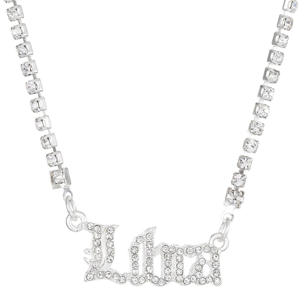 Fashion Twelve Zodiac Super Flash Rhinestone Inlay Necklace Sweater Chain Pendant