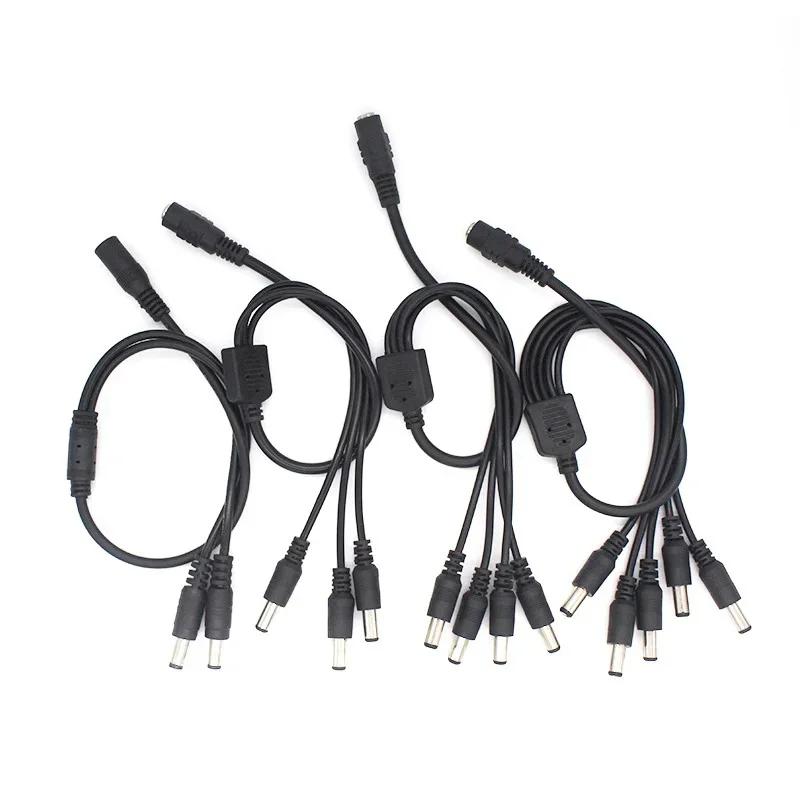5.5*2.1mm 1 Female to 2 3 4 5 6 8 Male DC Power Adapter Connector Wire DC Power Splitter Cable for CCTV Camera LED Strip Lights
