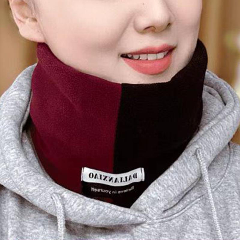 Double-Layer Aoli Velvet Neck Warmer - Unisex Two-Tone Winter Snood for Outdoor Cycling
