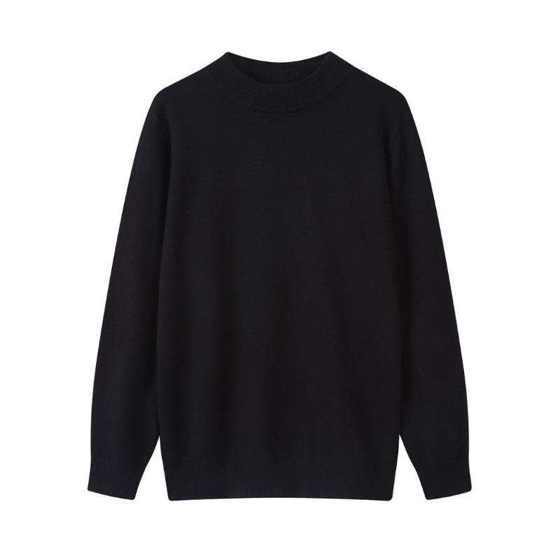 Autumn and winter new solid color simple round neck imitation cashmere sweater men's loose casual warm top women