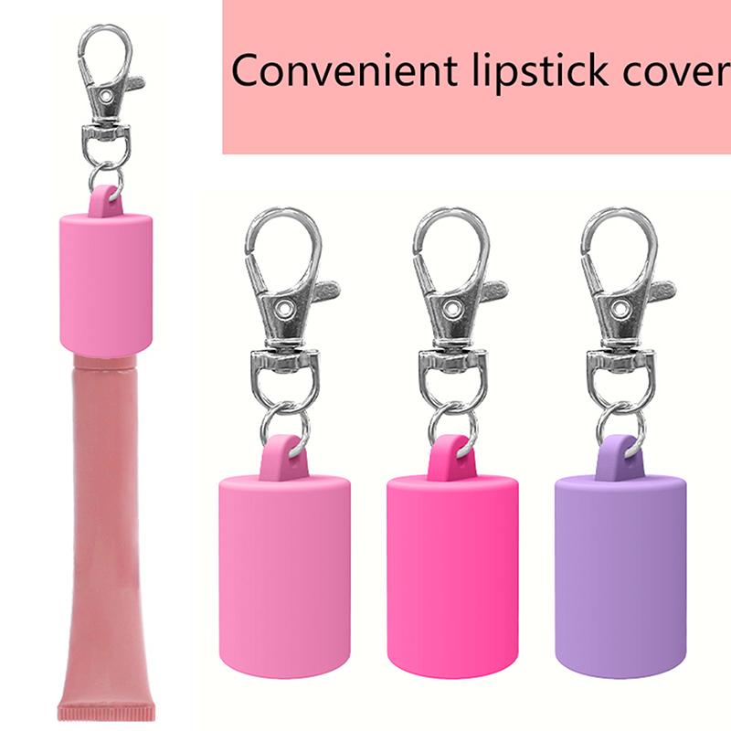 Practical Silicone Keychain Cap Accessories Portable Durable Holder Keychain Compatible For Lipgloss Storage And Balm Cap