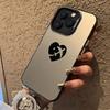 Heart Airplane Design Silver Shell Phone Case for Apple 17/16/15 Pro, 14 Pro Max, 13/12