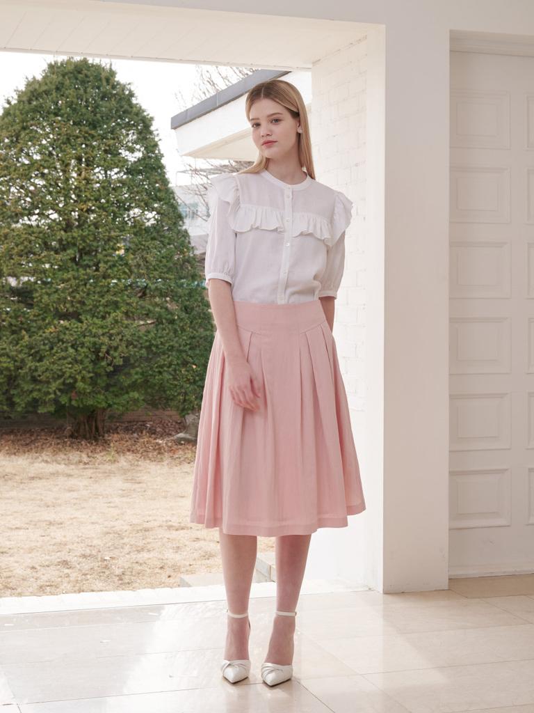 Koes Cotton Flare Skirt_Pink