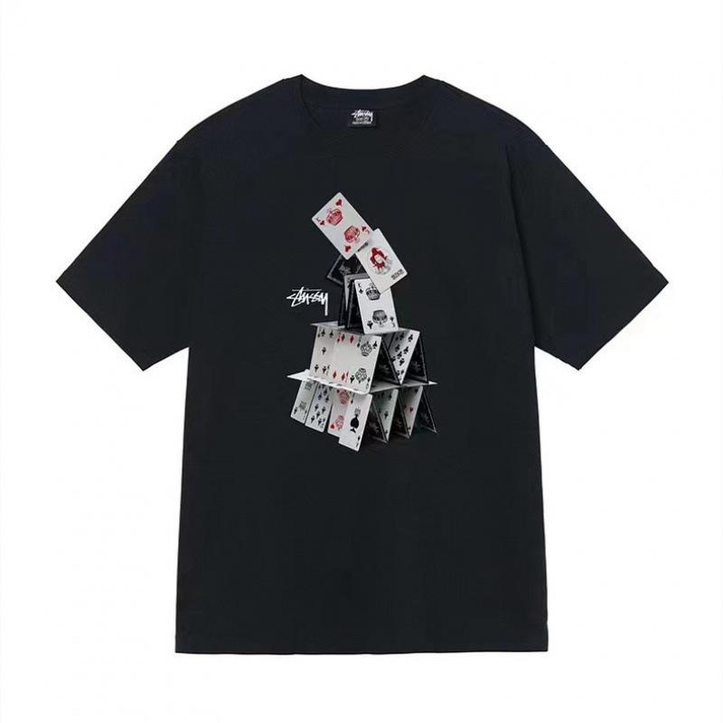 Grenzüberschreitende europäische und amerikanische Trendmarken, eine Vielzahl bedruckter Herren- und Damen-Kurzarm-T-Shirts, 220 Gramm lockere Streetwear-T-Shirts