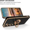 Coque pour Samsung Galaxy S26 Plus, Protection Silicone Antichoc avec Anneau Rotatif Noir