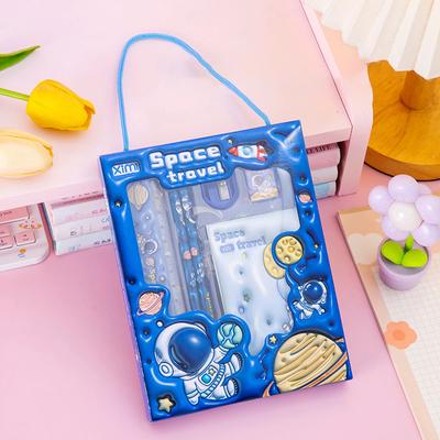 6In1 Stationery Set 3D Cartoon Handheld Stationery Set Children'S Learning Gift Box Learning Stationery Students Study Supplies