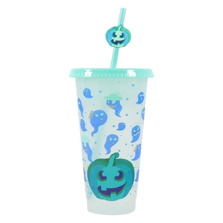 710ML Color Transforming Plastic Cup For Cold Drink Halloween Party Essential With Secure Covers And Sustainable Design