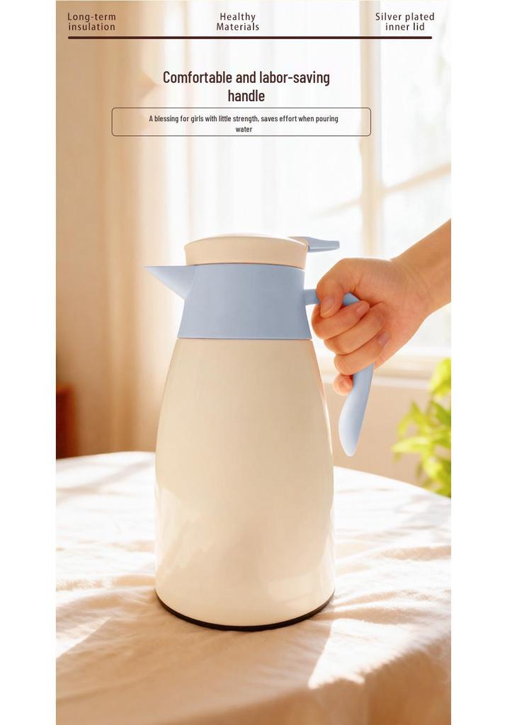 Large Capacity Insulated Glass Liner Thermos: Home, Dorm, Office Hot Water and Tea Pot