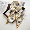 Fashion Print Hair Ribbon Scarf Women Neck Tie Bag Scarfs Soft Satin Skinny Headscarves Ladies Foulard Floral Bands  New