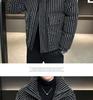Trendy Brand Men's 2025 Winter White Duck Down Striped Puffer Jacket with Gold Thread and Soft Fur