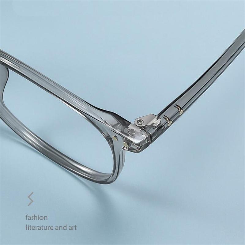 0 -0.5 -0.75 To -4.0 Anti Blue Light Transparent Gray Frame Square Myopia Glasses Rivet  Minus Degree Prescription Spectacle