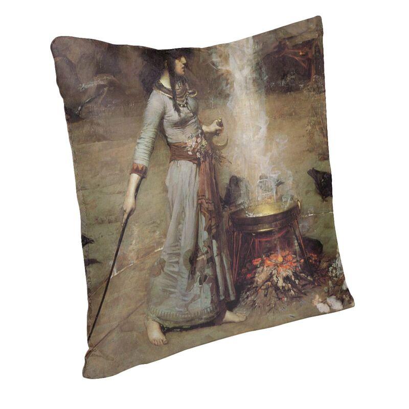 John William Waterhouse The Magic Circle Luxury Pillow Cover Decoration Painting Art Cushions for Sofa